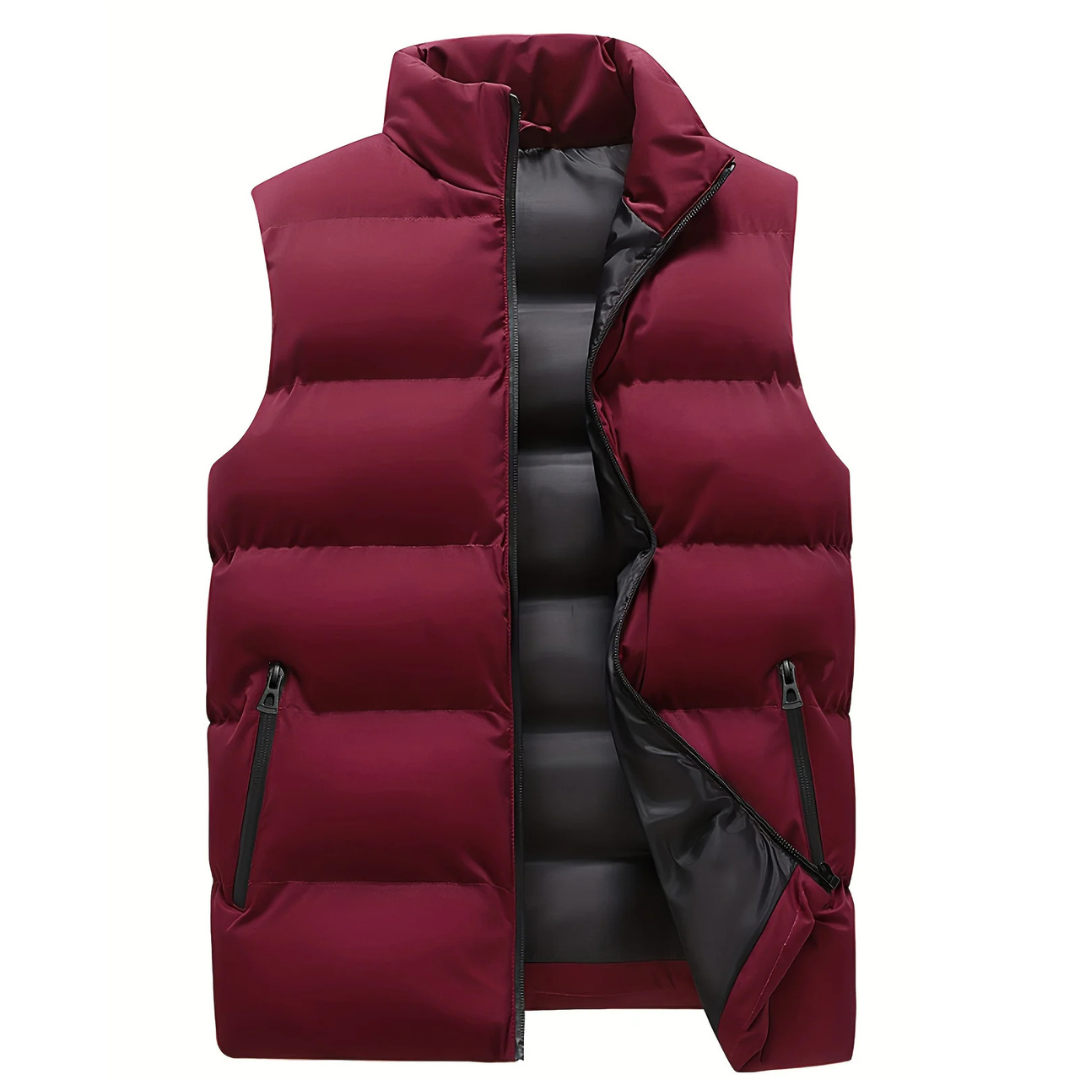 Eric | Men's Quilted Puffer Vest with High Collar and Zip Pockets