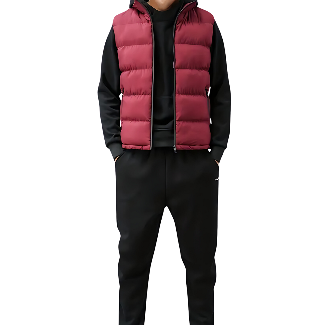 Eric | Men's Quilted Puffer Vest with High Collar and Zip Pockets