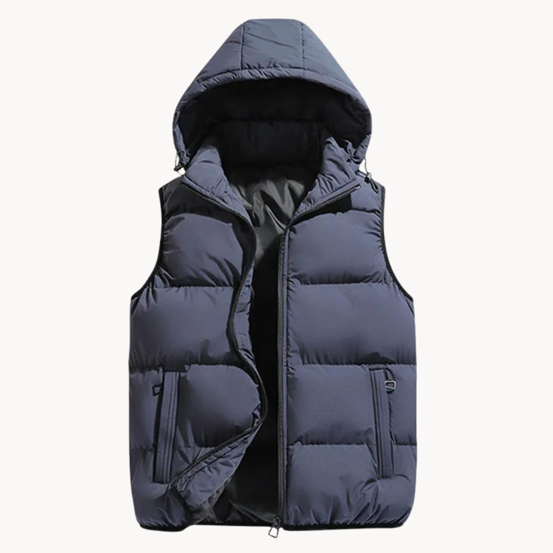 Sean | Men's Puffer Vest with Recycled Down and Detachable Hood