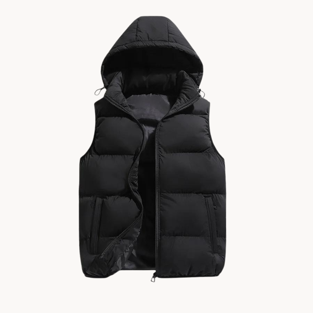 Sean | Men's Puffer Vest with Recycled Down and Detachable Hood