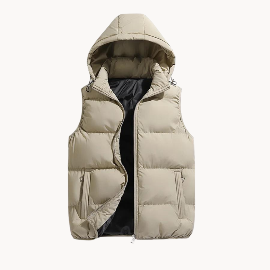 Sean | Men's Puffer Vest with Recycled Down and Detachable Hood