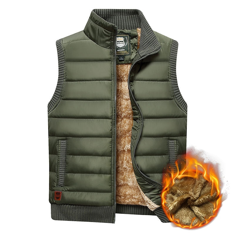 Paul | Men's Puffer Vest with Fur Lining and High Ribbed Collar