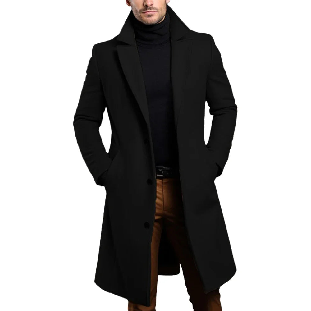 Todd | Men's Trench Coat with Single Breasted Front and Slim Silhouette