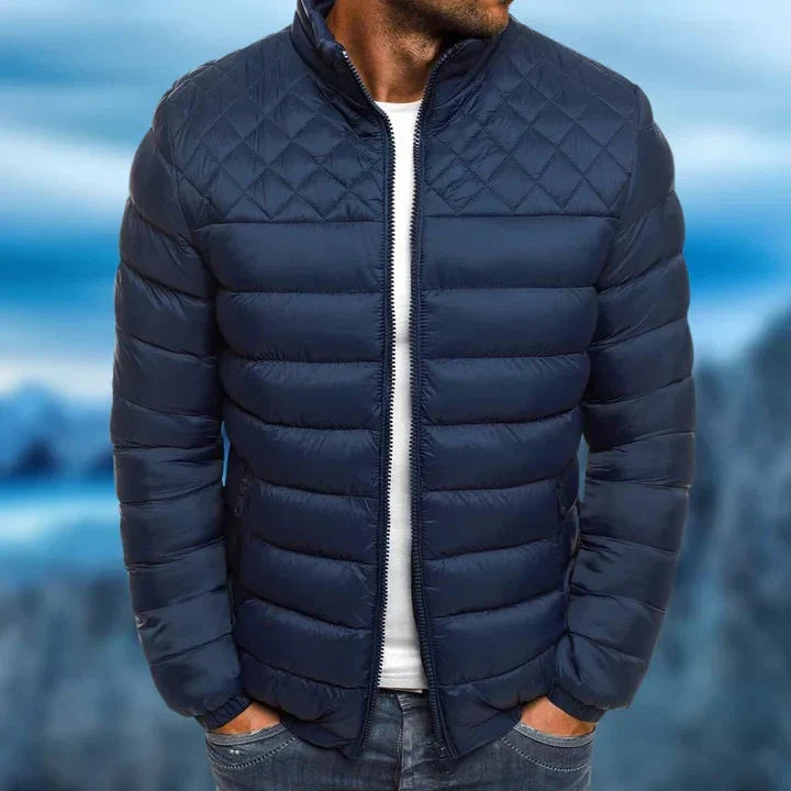 Blake | Men's Quilted Winter Puffer Jacket with Storm Flap