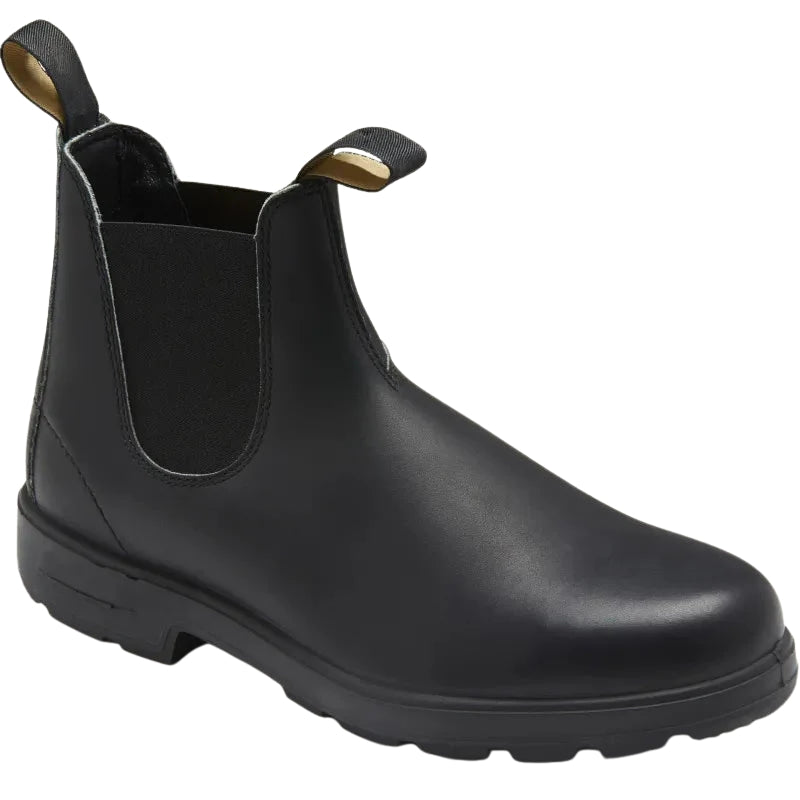 Men's Chelsea boots with round toe and rubber outsole in Black