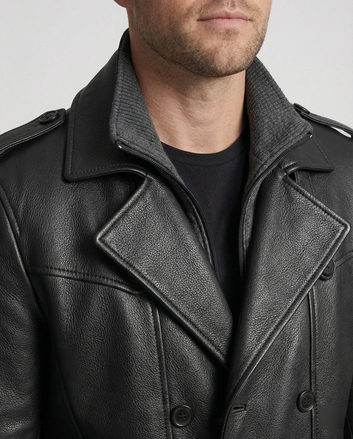 Gavin | Men's Double Breasted Trench Coat with Notched Lapel and Epaulettes