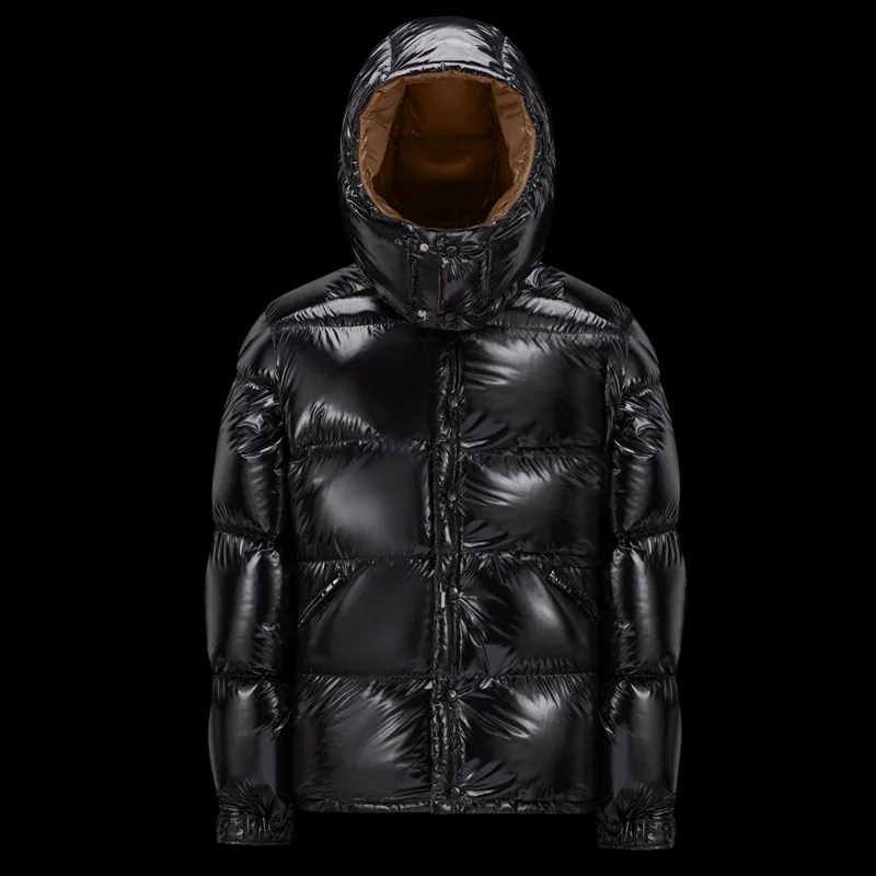 Men's winter down puffer jacket with hood
