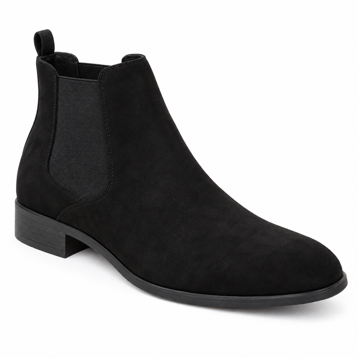 Men's dress Chelsea boots with elastic side panels and pull tab