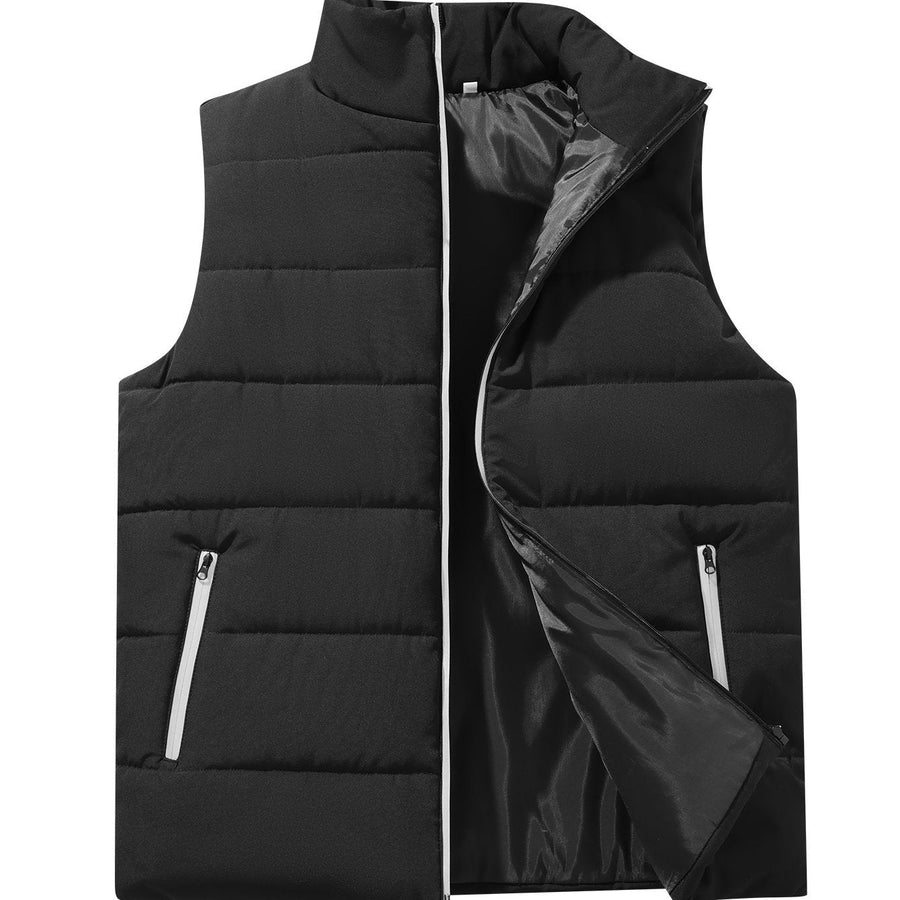 Rick | Men's Quilted Puffer Vest with Stand Collar and Zip Pockets
