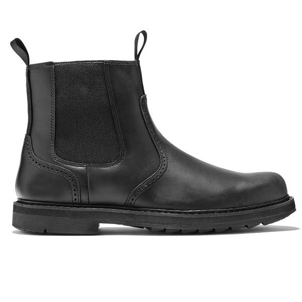 Men's leather Chelsea boots with rubber sole