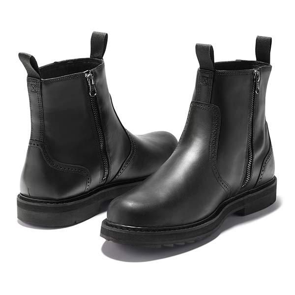 Men's leather Chelsea boots with rubber sole
