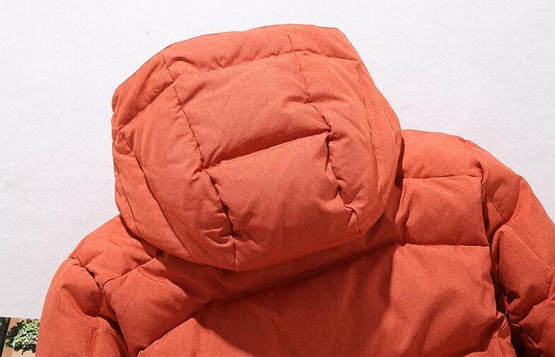 Men's waterproof winter puffer jacket with hood and fleece lined collar