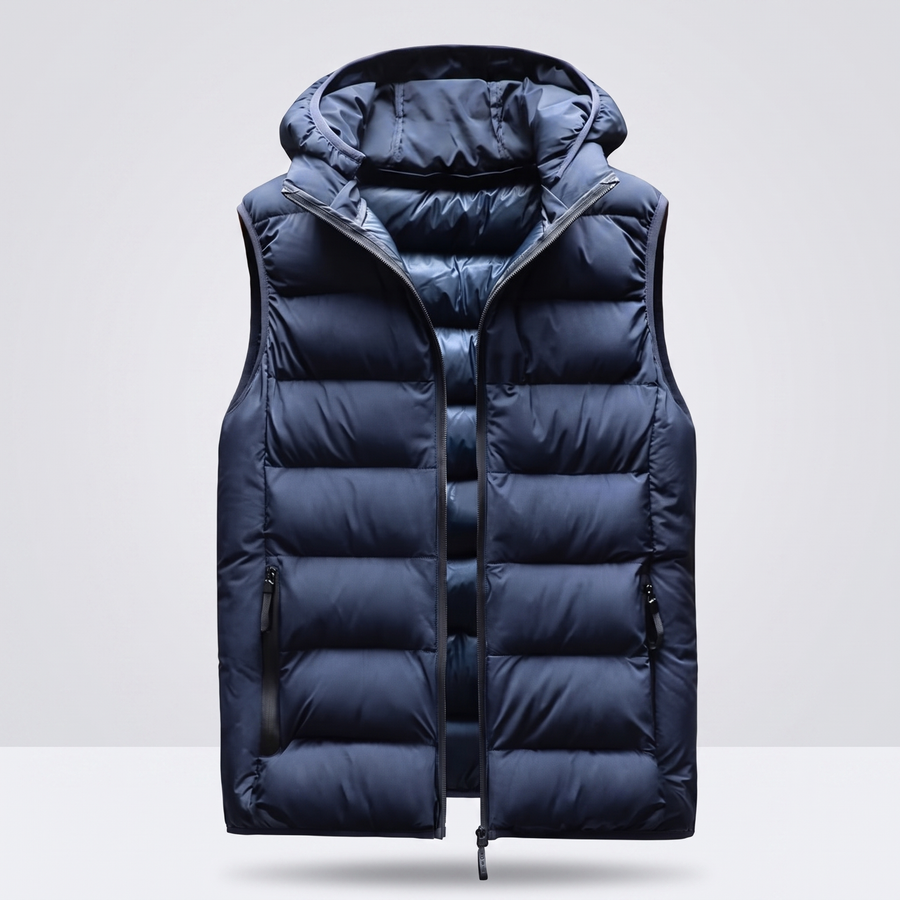 Greg | Men's Puffer Vest with Down Fill and Detachable Hood
