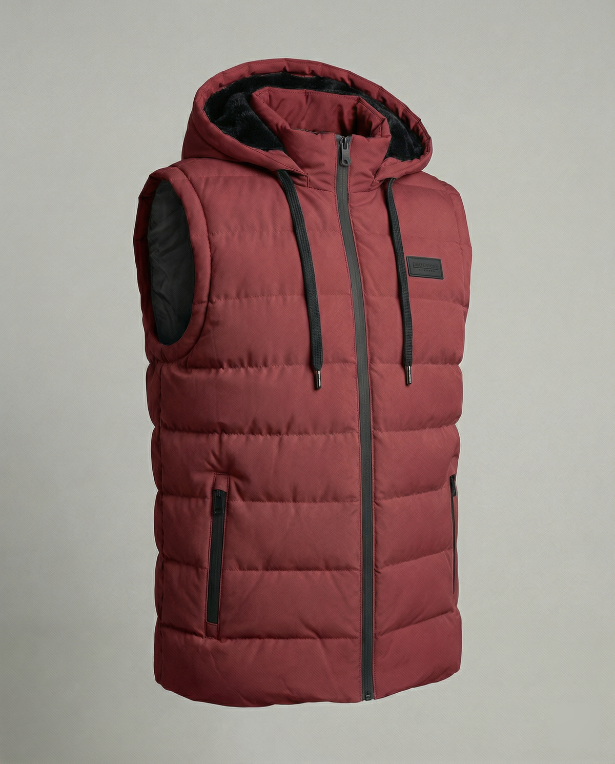 Neil | Men's Quilted Puffer Vest with Hood and Zip Pockets