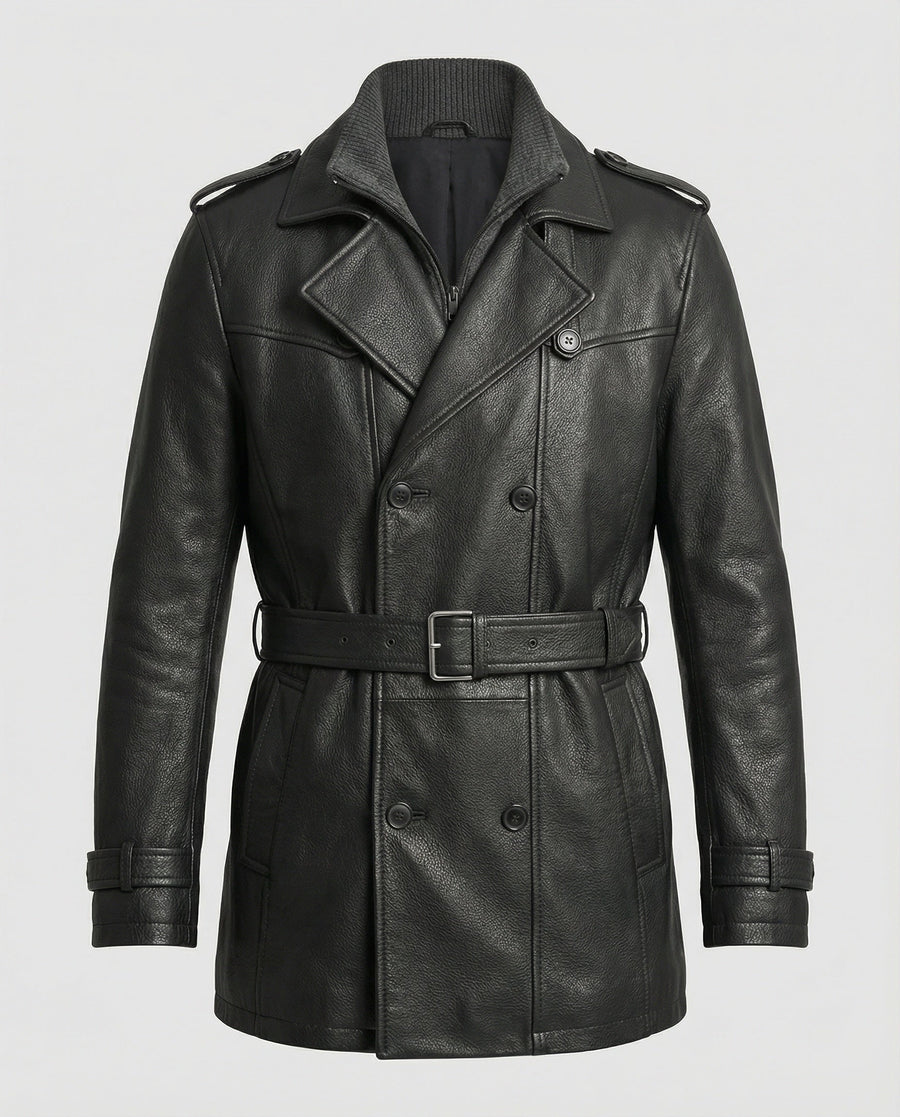 Gavin | Men's Double Breasted Trench Coat with Notched Lapel and Epaulettes