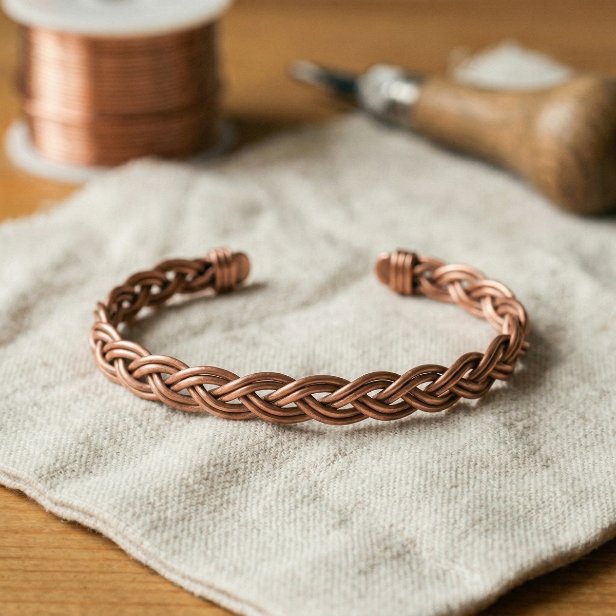 Calder's Reed Copper Anklet