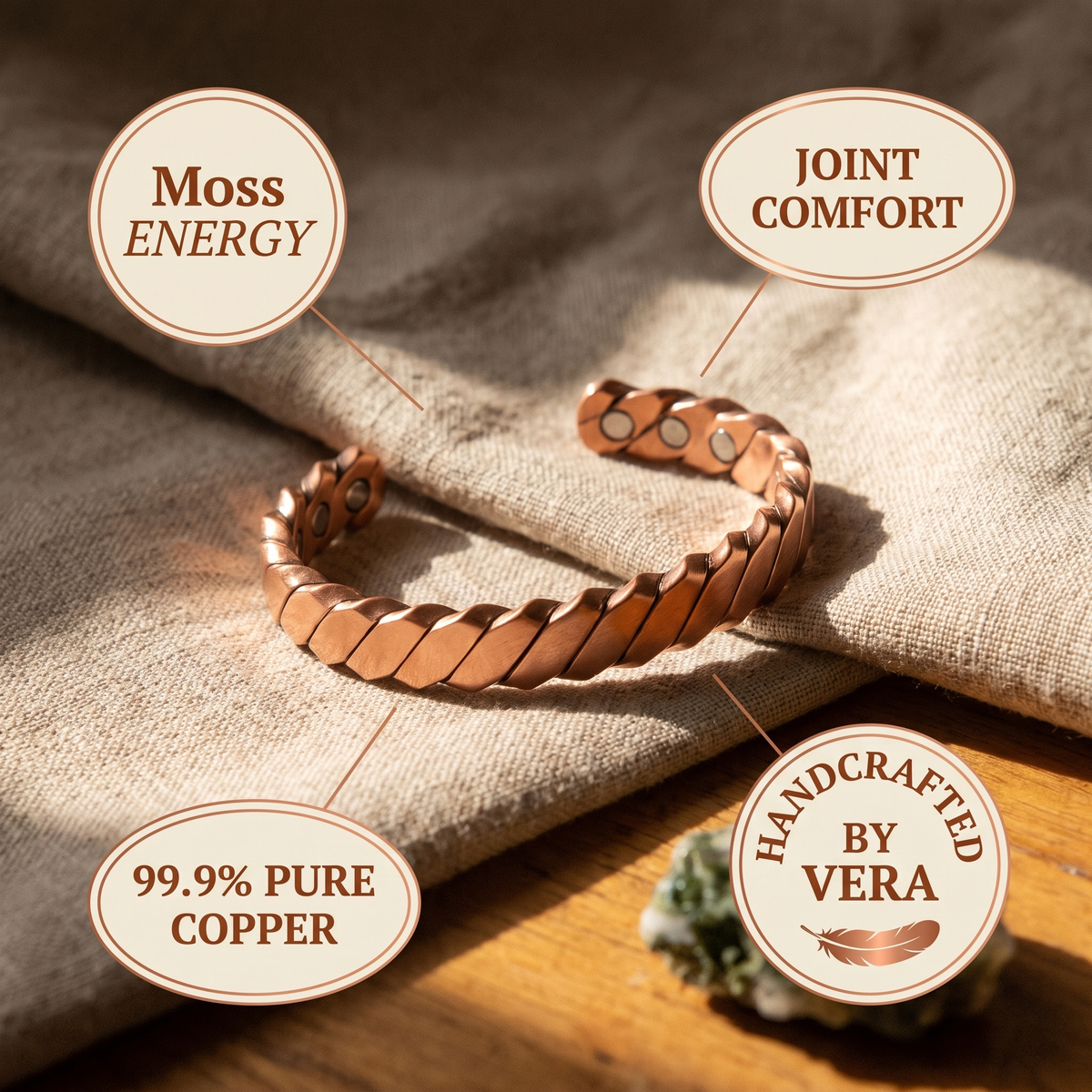 Calder's Moss Copper Bracelet