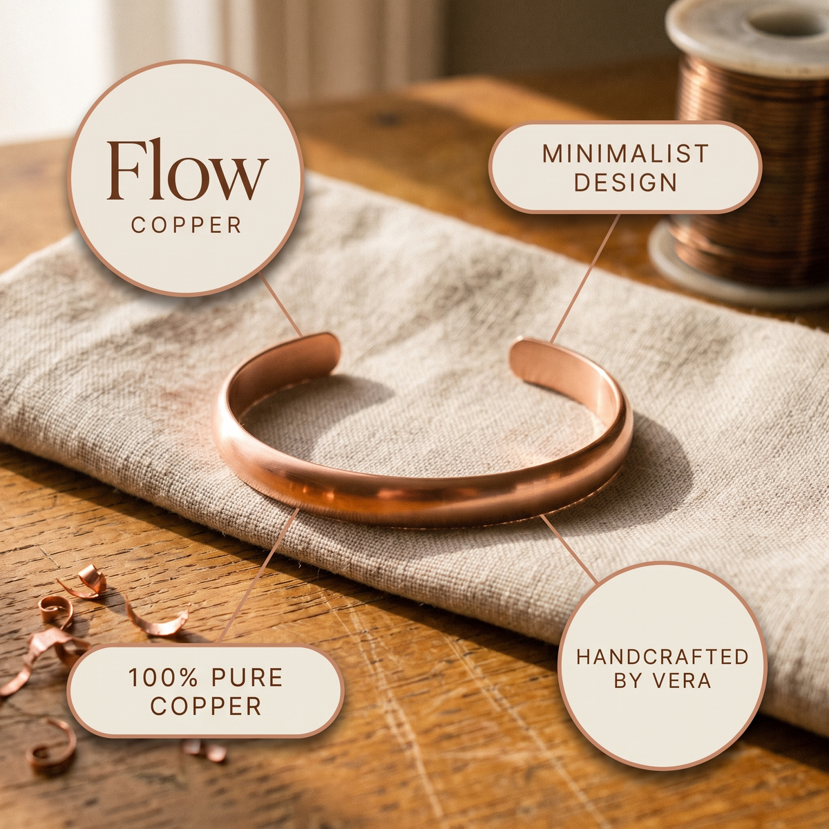 Calder's Flow Copper Bracelet