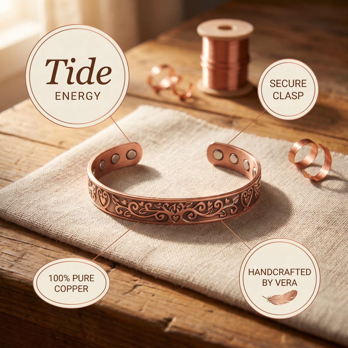 Calder's Tide Copper Bracelet