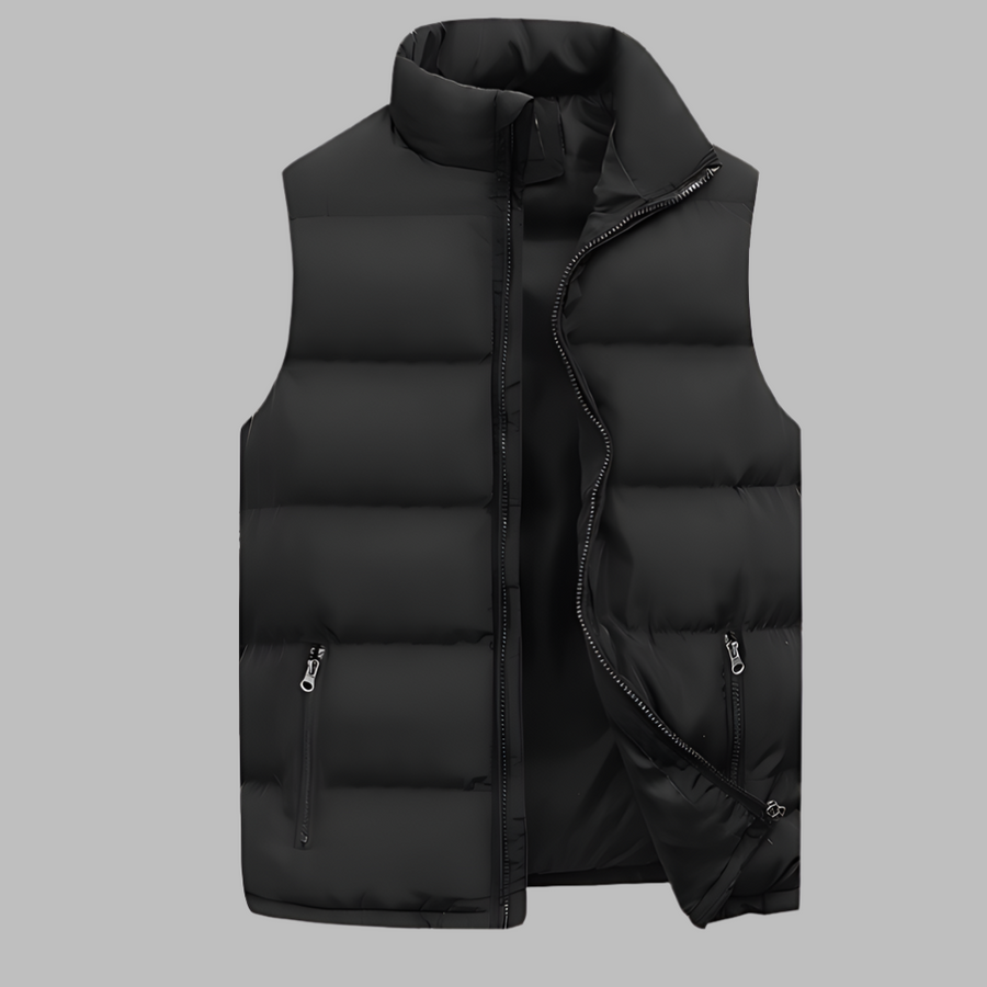 Glen | Men's Quilted Puffer Vest with Stand Collar and Cotton Lining