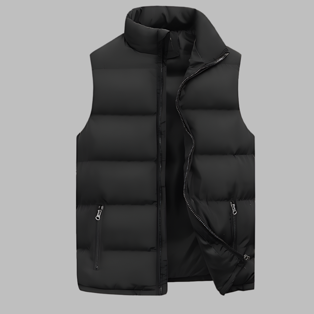 Glen | Men's Quilted Puffer Vest with Stand Collar and Cotton Lining
