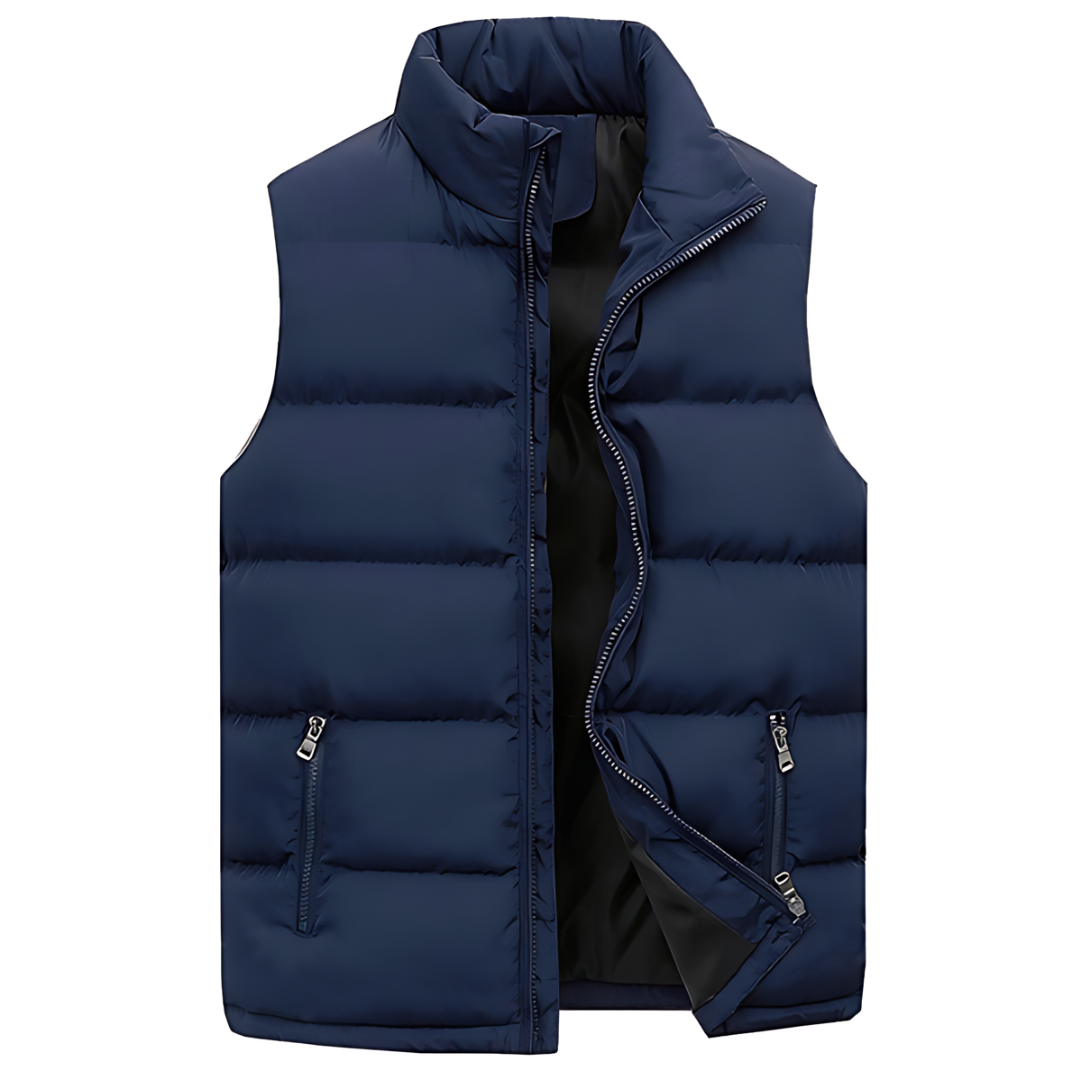 Eric | Men's Quilted Puffer Vest with High Collar and Zip Pockets