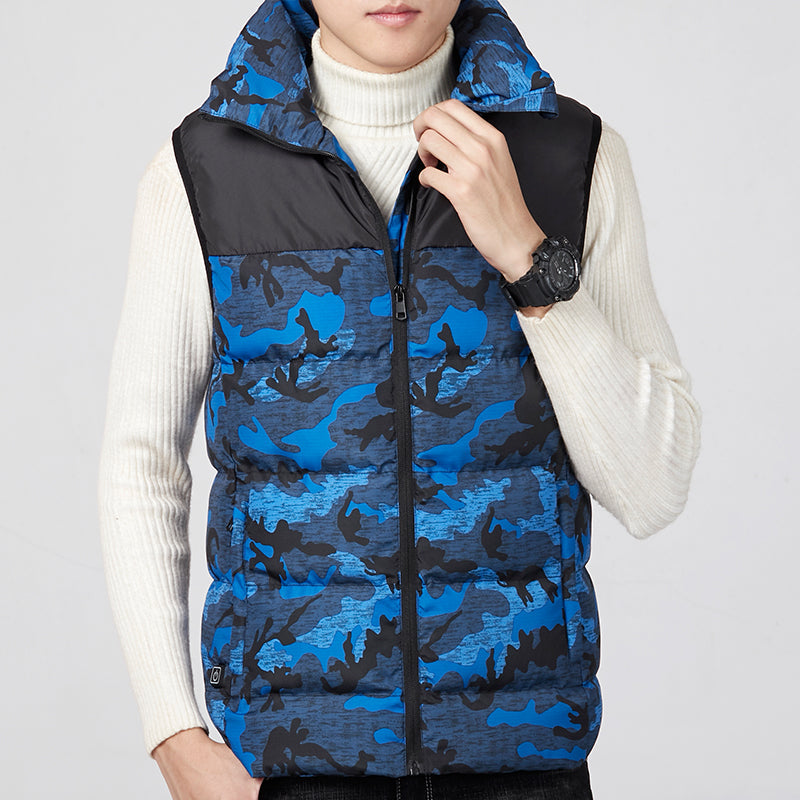 Scott | Men's Heated Puffer Vest with USB Heating and High Collar