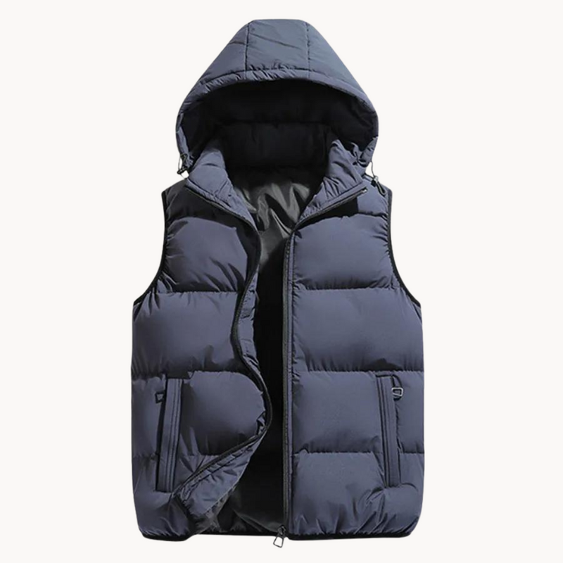 Sean | Men's Puffer Vest with Recycled Down and Detachable Hood