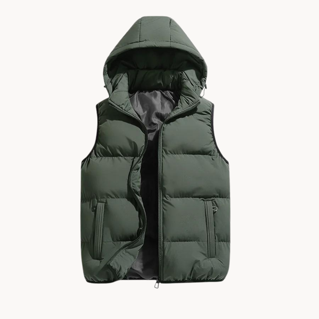Sean | Men's Puffer Vest with Recycled Down and Detachable Hood