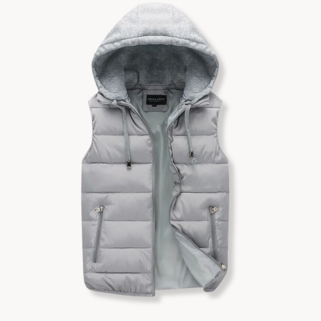 Dale | Men's Puffer Vest with Hood and Stretch Fabric