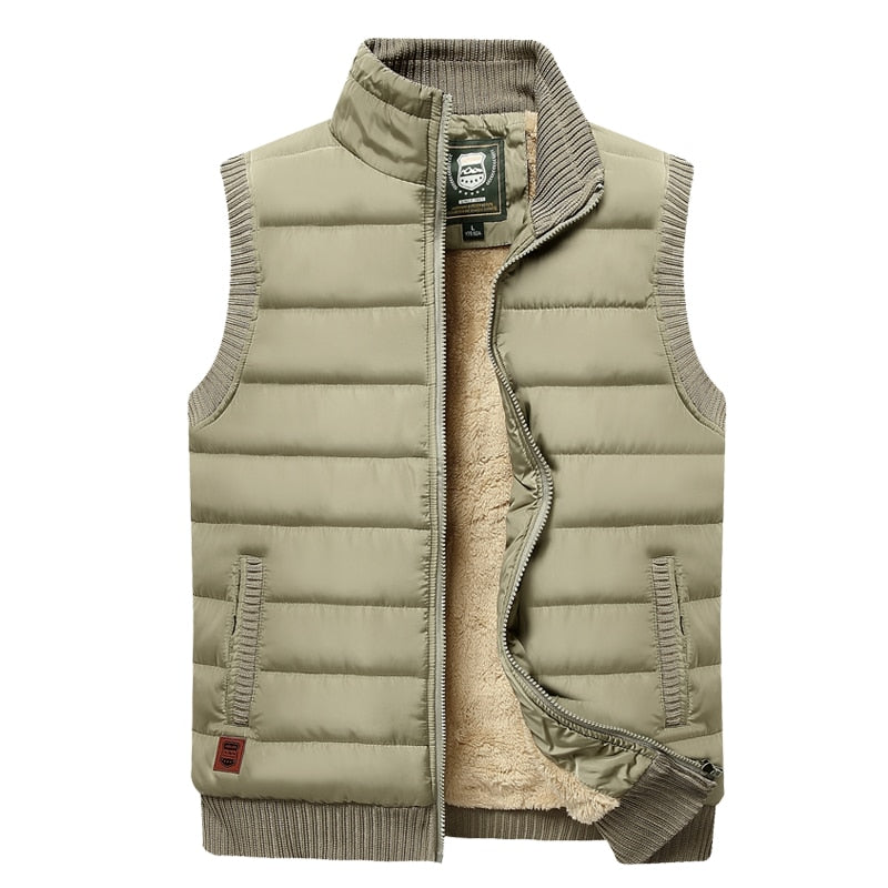 Paul | Men's Puffer Vest with Fur Lining and High Ribbed Collar