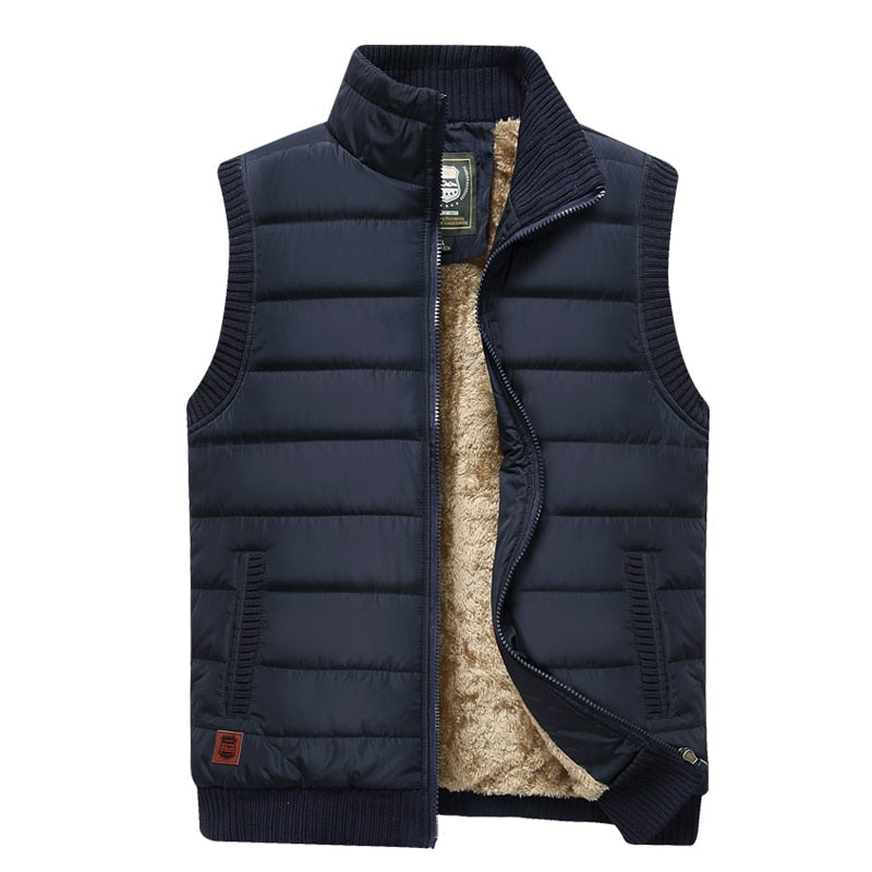 Paul | Men's Puffer Vest with Fur Lining and High Ribbed Collar