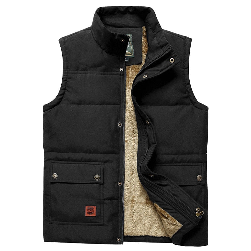Paul | Men's Puffer Vest with Fur Lining and High Ribbed Collar