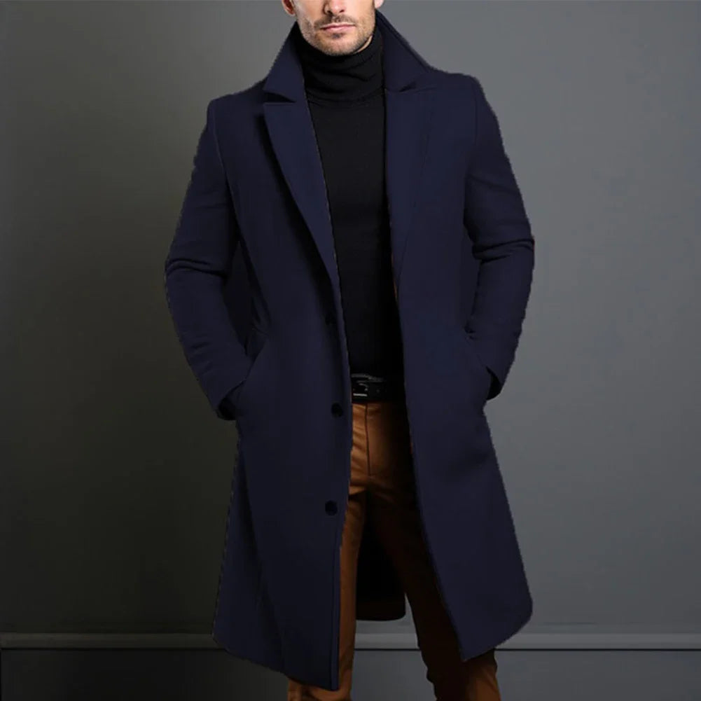 Todd | Men's Trench Coat with Single Breasted Front and Slim Silhouette