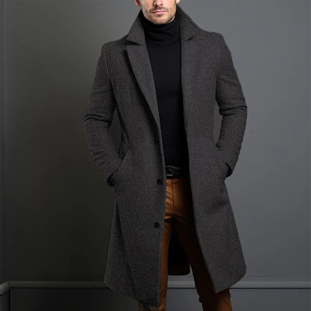 Todd | Men's Trench Coat with Single Breasted Front and Slim Silhouette