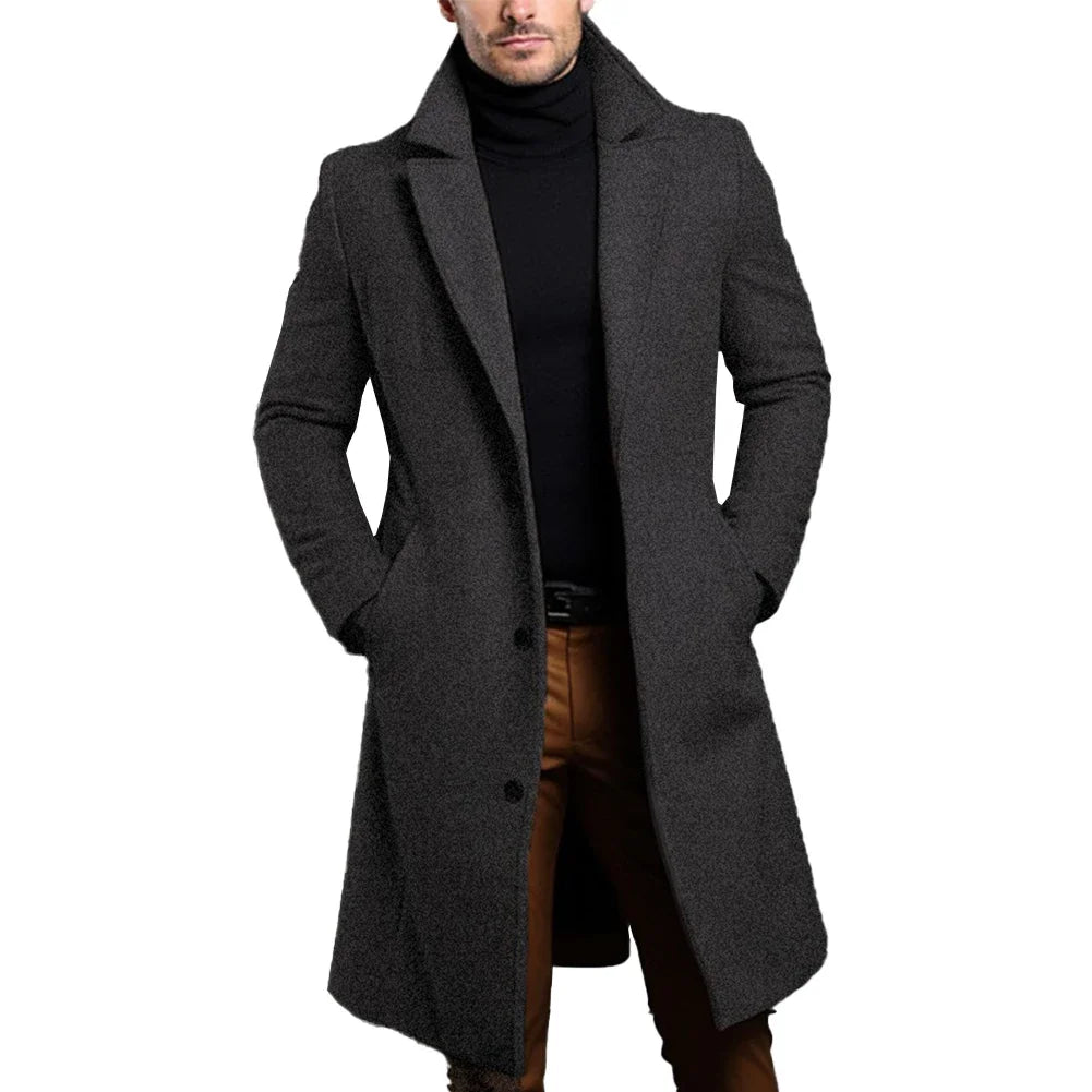 Todd | Men's Trench Coat with Single Breasted Front and Slim Silhouette