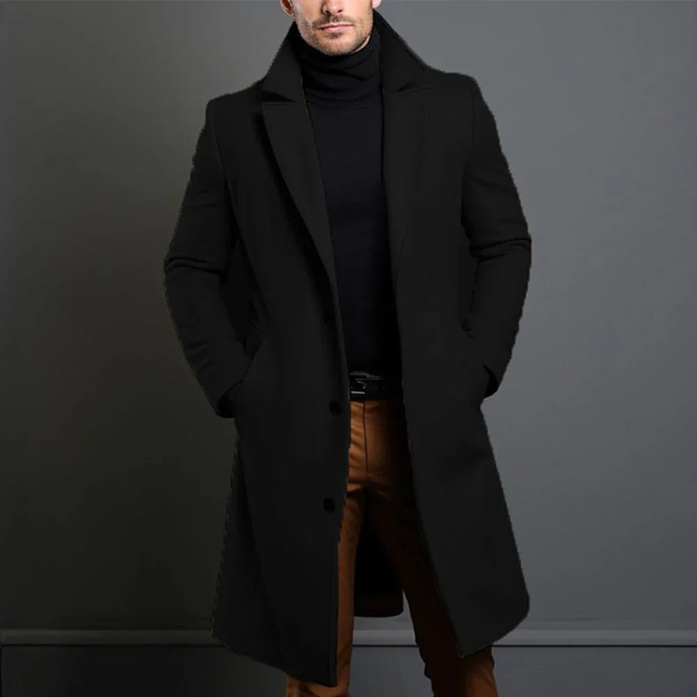 Todd | Men's Trench Coat with Single Breasted Front and Slim Silhouette