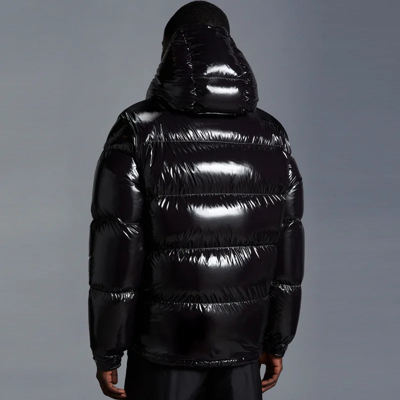 Men's winter down puffer jacket with hood