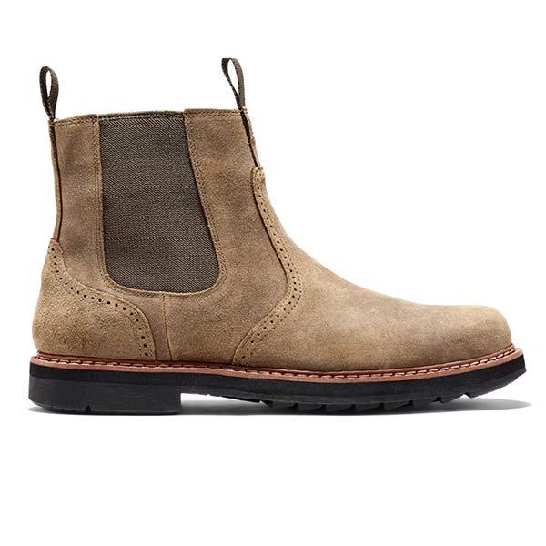 Men's leather Chelsea boots with rubber sole