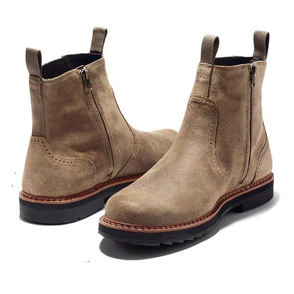Men's leather Chelsea boots with rubber sole