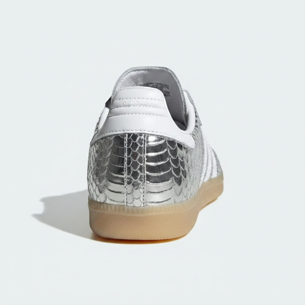Adidas Samba — Silver Metallic Snakeskin