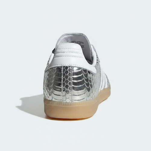 Adidas Samba — Silver Metallic Snakeskin