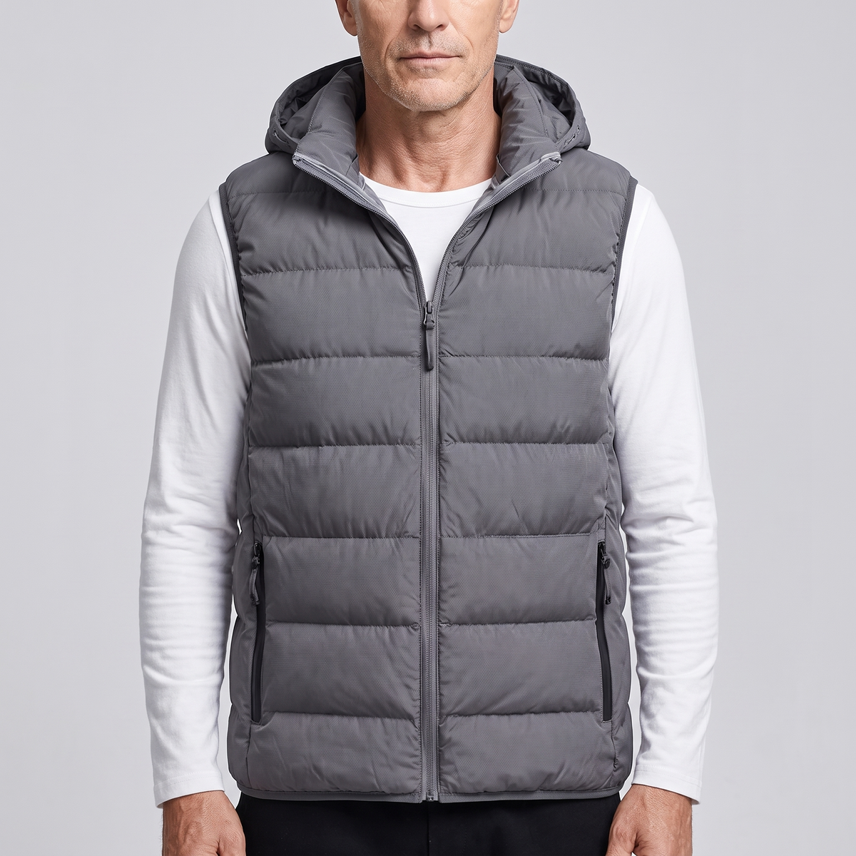 Greg | Men's Puffer Vest with Down Fill and Detachable Hood