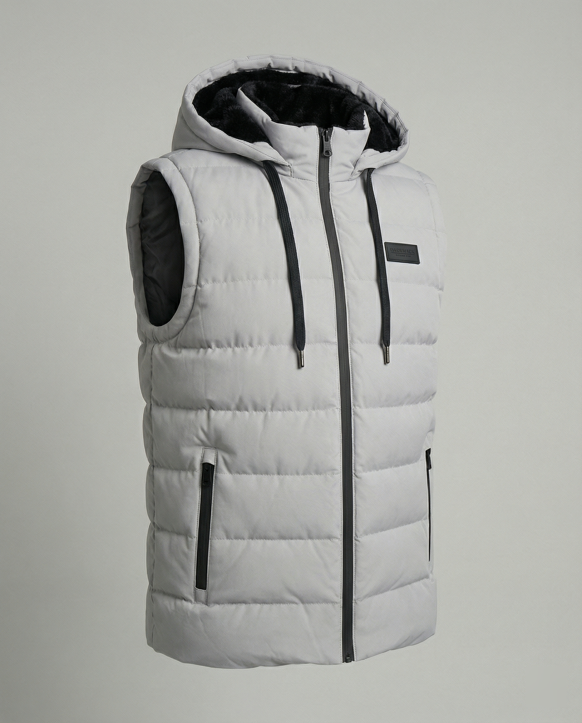 Neil | Men's Quilted Puffer Vest with Hood and Zip Pockets