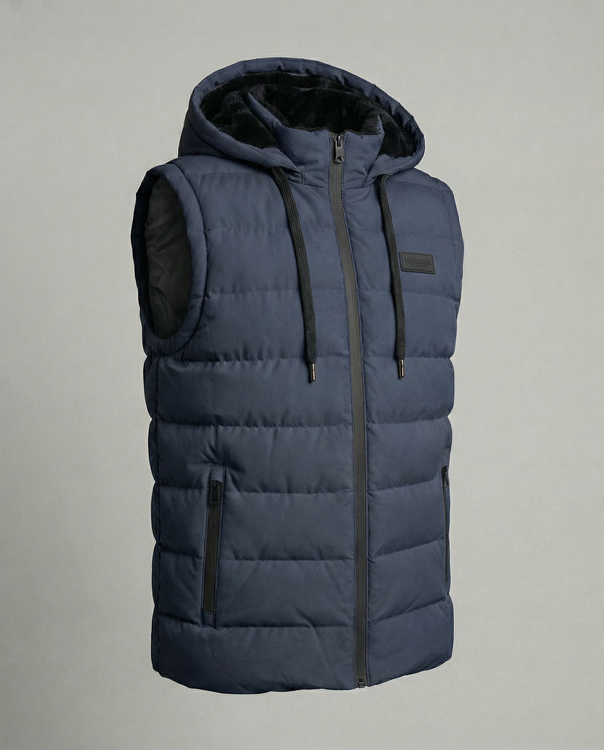 Neil | Men's Quilted Puffer Vest with Hood and Zip Pockets