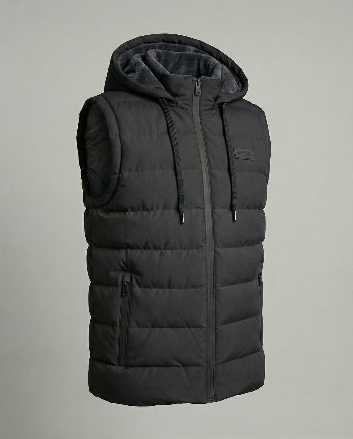 Neil | Men's Quilted Puffer Vest with Hood and Zip Pockets