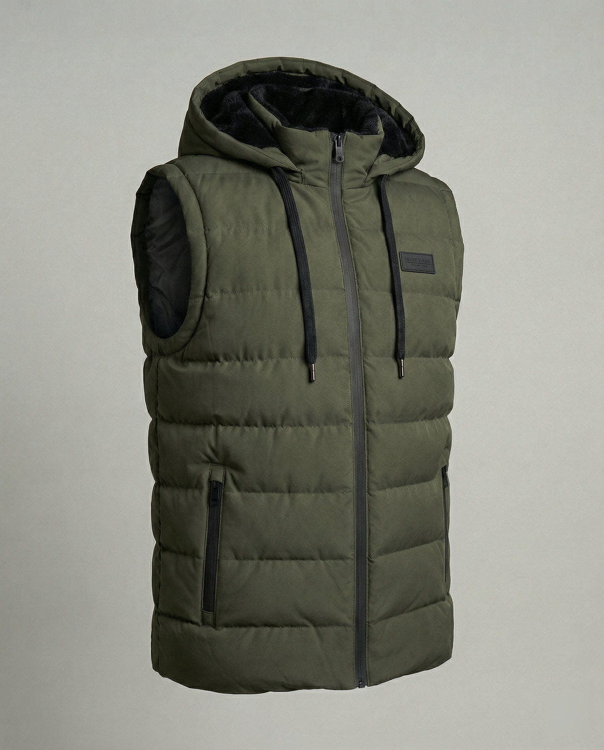 Neil | Men's Quilted Puffer Vest with Hood and Zip Pockets