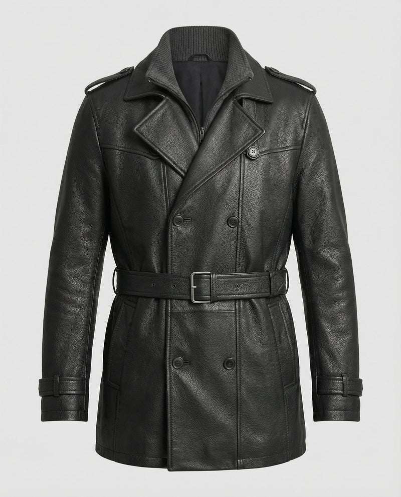 Gavin | Men's Double Breasted Trench Coat with Notched Lapel and Epaulettes