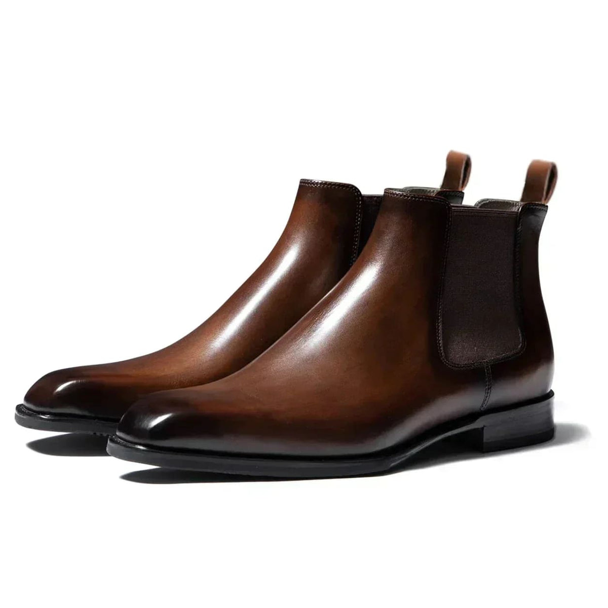 Men's leather dress Chelsea boots with cushioned sole