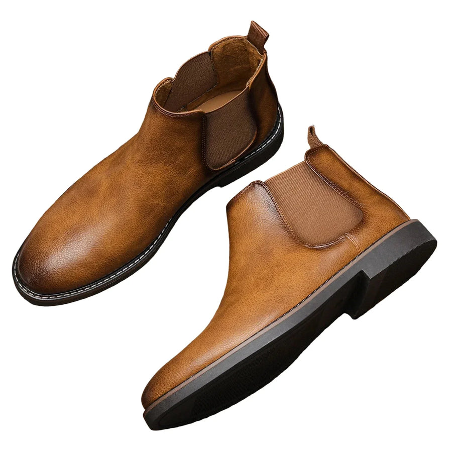Travis | Men's Dress Chelsea Boots with Elastic Sides and Padded Insole